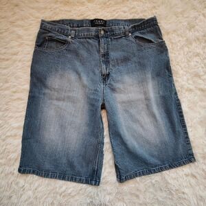 Vtg Y2K Trust Jeans Mens Denim Jorts Faded Oversized Jean Shorts Size 42‎